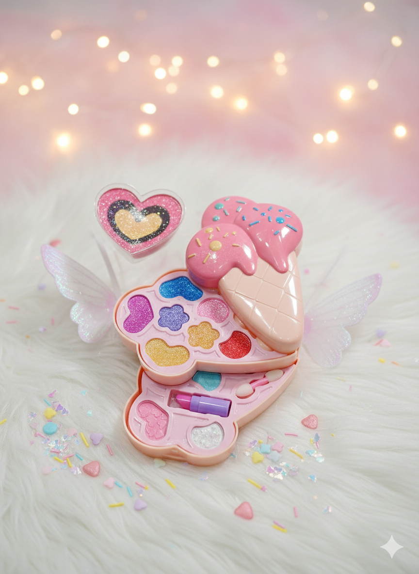Girly Bestie "Party Queen" Ice Cream Makeup Palette β Sparkly Kids' Beauty Kit