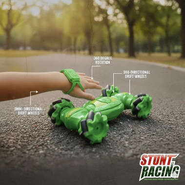 watch stunt racing car with light and music and 360 rotate stunt tires
