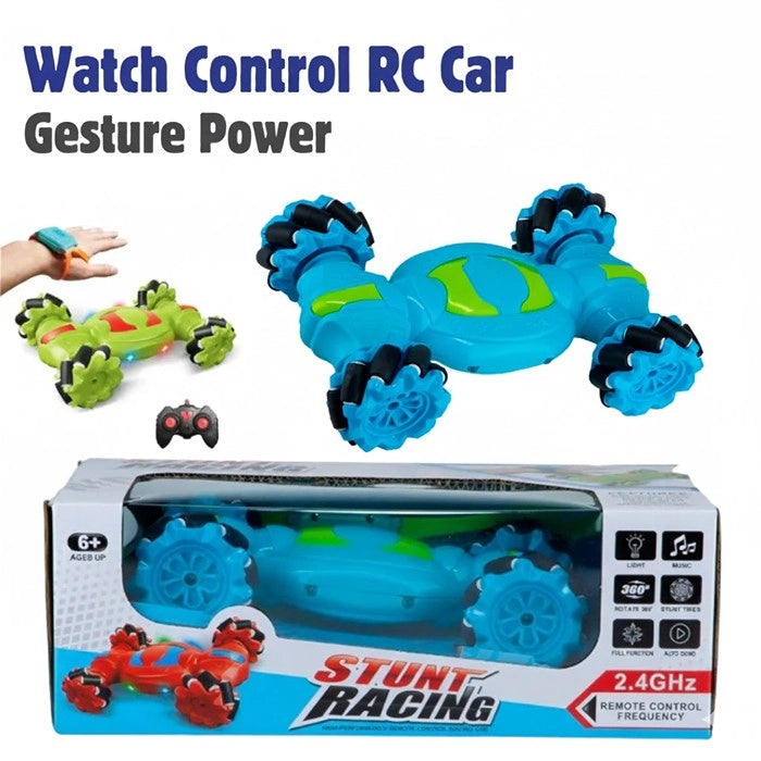 watch stunt racing car with light and music and 360 rotate stunt tires