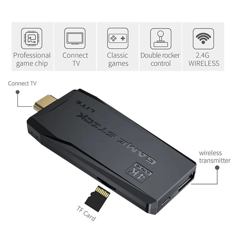 M8 HDMI Game Stick Lite Console 2.4G Wireless Controllers 4K Video Game Retro Box