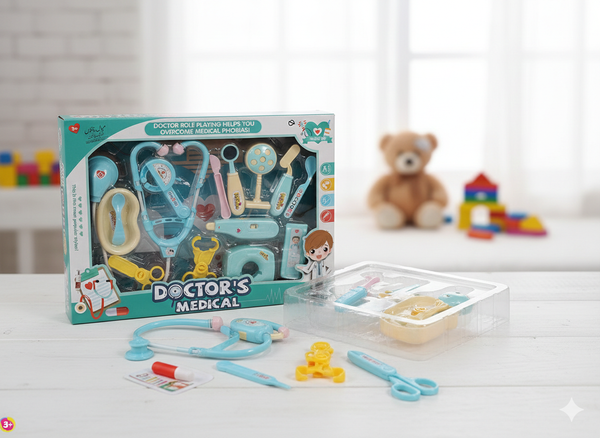 Premium 15-Piece Kids Doctor Play Set – Educational Medical Kit with Stethoscope & Accessories for Toddlers