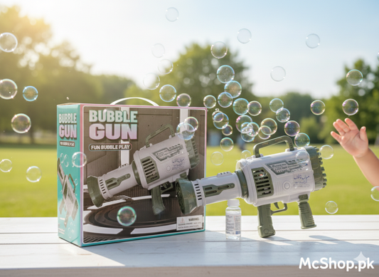 64-Hole Mega Rocket Bubble Gun – Rechargeable High-Output Automatic Bubble Launcher for Kids | McShop.pk