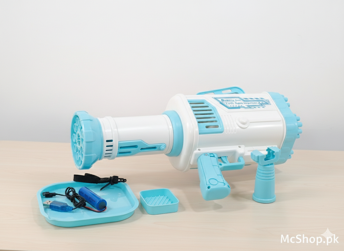 64-Hole Mega Rocket Bubble Gun – Rechargeable High-Output Automatic Bubble Launcher for Kids | McShop.pk