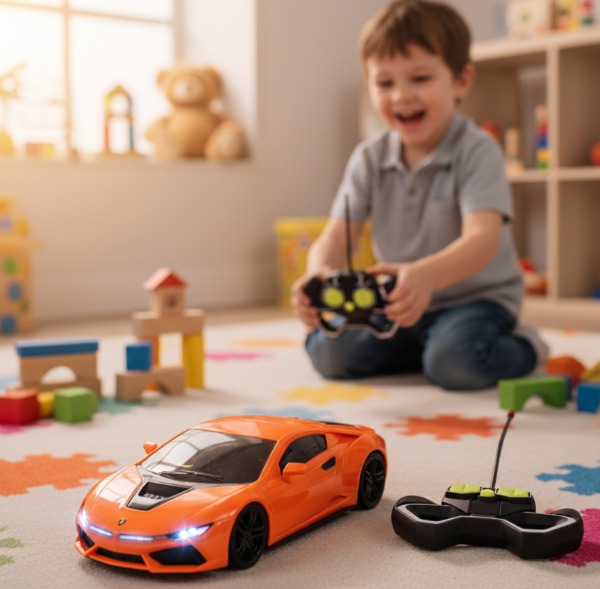 Title: 5D Light & Sound RECHARGEABLE RC Racing Car – 1:16 Scale with Remote-Controlled Opening Doors