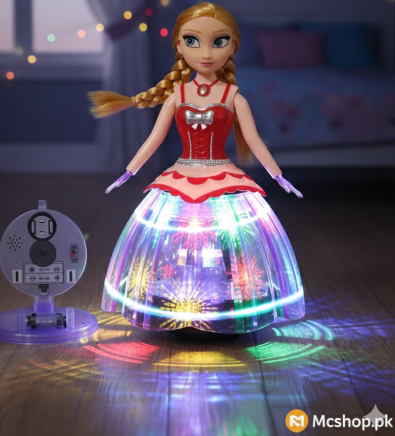 Musical Dancing Princess Doll – 3D Lighting & Rotating Fairy Toy for Girls