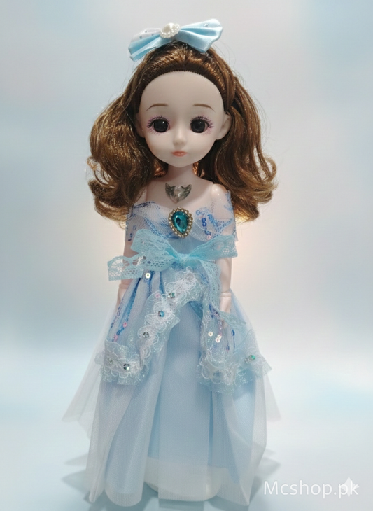Frozen Elsa Musical Princess Doll – 3D LED Lights & Magic Sound Toy with Button Cells Included