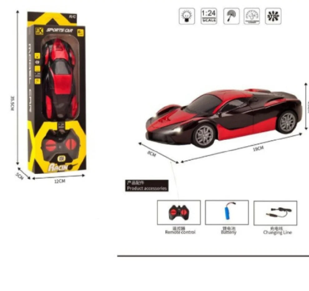 Rechargeable RC Remote Control Car for Kids – High Speed Racing Car with LED Lights –