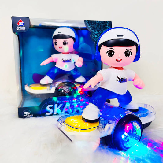 SKATE Balanced Car Toy for Kids – 360° Rotating Stunt Scooter with Music & Colorful LED Lights (3+ Ages)