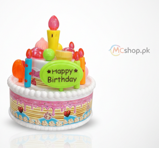 DIY Delicious Cake Toy Set with Fixed Toppings, Lights & Music for Kids