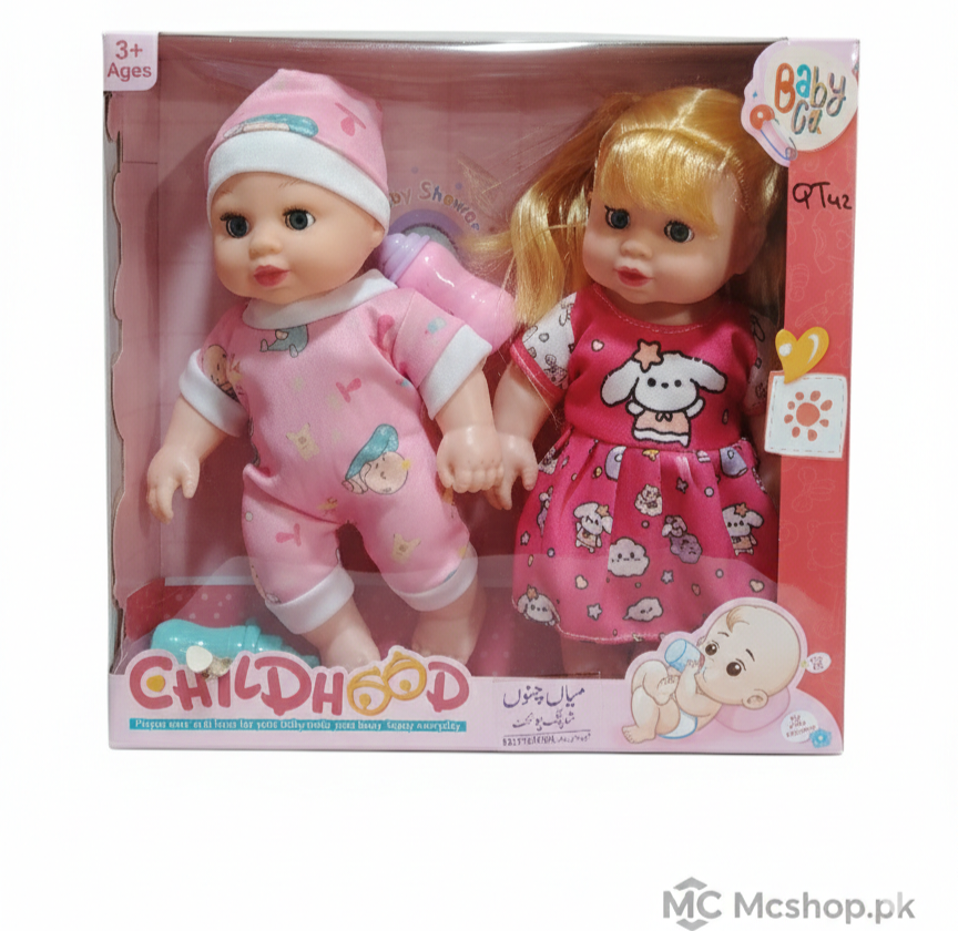 Childhood Twin Baby Doll Gift Set – Realistic Newborn & Toddler Dolls with Feeding Accessories