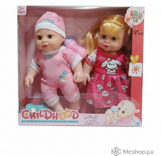 Childhood Twin Baby Doll Gift Set – Realistic Newborn & Toddler Dolls with Feeding Accessories