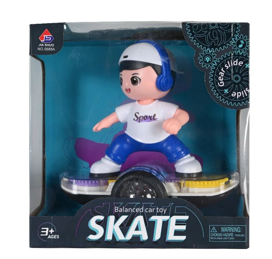 SKATE Balanced Car Toy for Kids – 360° Rotating Stunt Scooter with Music & Colorful LED Lights (3+ Ages)