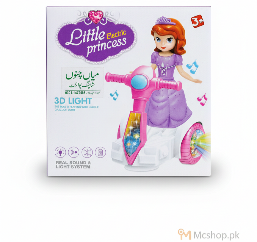 Little Electric Princess B/O Scooter Toy – 3D Flashing Lights & Musical Bump & Go Action for Girls